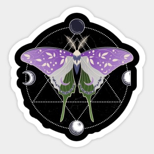 Genderqueer Luna Moth Celestial Cottagecore LGBT Pride Flag Sticker